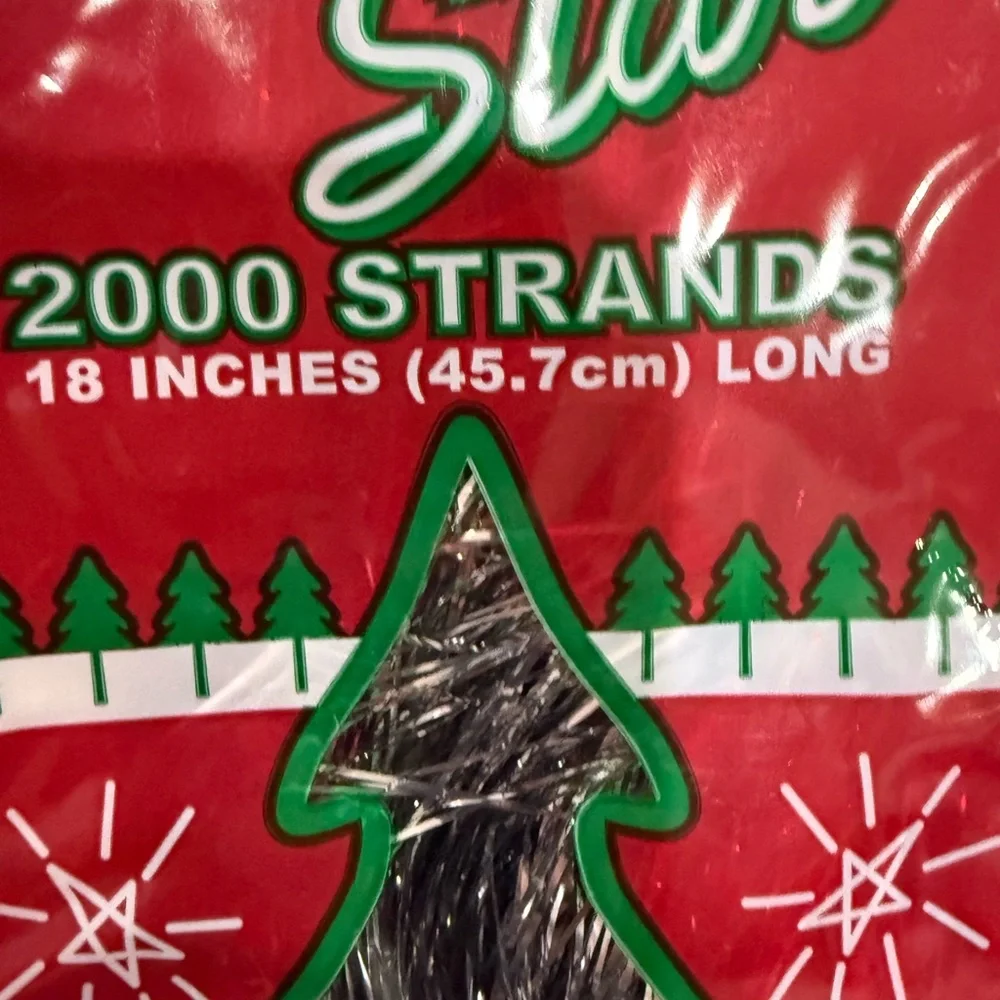 Tinsel for Christmas Trees Brite Star 2000 Strands 18